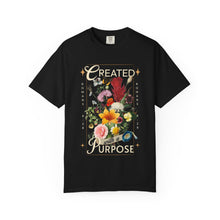 Created with a Purpose Floral Comfort Colors® T-Shirt | Christian Wildflower Graphic Tee
