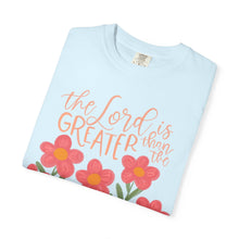 The Lord Is Greater Than the Giants You Face T-Shirt — Floral Christian Faith Tee