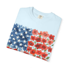 American Flag Floral T-Shirt — Flower USA Flag Tee