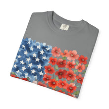 American Flag Floral T-Shirt — Flower USA Flag Tee