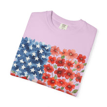 American Flag Floral T-Shirt — Flower USA Flag Tee