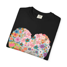 Floral Heart T-Shirt — Comfort Colors Boho Wildflower Graphic Tee