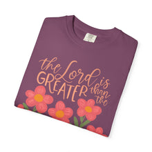 The Lord Is Greater Than the Giants You Face T-Shirt — Floral Christian Faith Tee