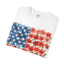 American Flag Floral T-Shirt — Flower USA Flag Tee