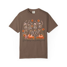 Dancing Skeletons Fall Shirt | Halloween Pumpkin Sunflower Comfort Colors Tee | Retro Skeleton Autumn Shirt