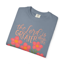 The Lord Is Greater Than the Giants You Face T-Shirt — Floral Christian Faith Tee