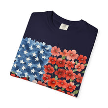 American Flag Floral T-Shirt — Flower USA Flag Tee