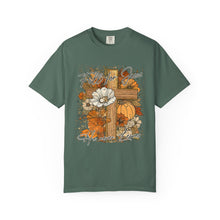 Fall For Jesus Shirt | He Never Leaves Cross Comfort Colors Tee | Christian Faith Autumn Shirt