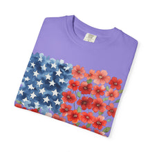 American Flag Floral T-Shirt — Flower USA Flag Tee