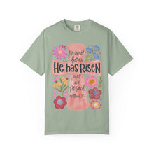 He Has Risen Floral Cross Comfort Colors® T-Shirt | Christian Graphic Tee