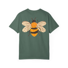 Floral Bee Shirt | Cute Bumblebee Back Design Comfort Colors Tee | Nature Lover Unisex T-Shirt
