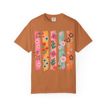 Floral Stripes Shirt | Colorful Wildflower Comfort Colors Tee | Boho Botanical Painted Flower T-Shirt
