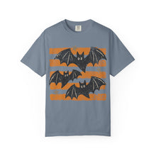 Halloween Bats Shirt, Retro Bat Tee, Unisex Comfort Colors Fall Graphic T-Shirt - Orange Stripes