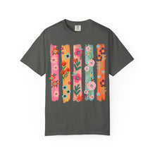 Floral Stripes Shirt | Colorful Wildflower Comfort Colors Tee | Boho Botanical Painted Flower T-Shirt