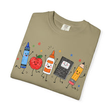 Funny Teacher Life Comfort Colors® T-Shirt | Crayon Apple Pencil Notebook Graphic Tee | Cute Teacher Gift Shirt