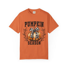 Pumpkin Season Graphic Tee | Buffalo Plaid Bow Comfort Colors Shirt | Vintage Fall Pumpkin Print