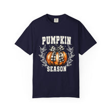 Pumpkin Season Graphic Tee | Buffalo Plaid Bow Comfort Colors Shirt | Vintage Fall Pumpkin Print