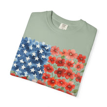American Flag Floral T-Shirt — Flower USA Flag Tee