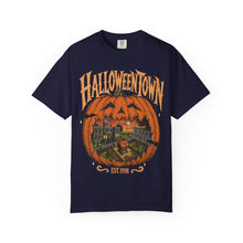 Haunted Pumpkin Town Comfort Colors T-Shirt – Spooky Fall Graphic Te
