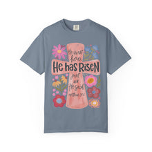He Has Risen Floral Cross Comfort Colors® T-Shirt | Christian Graphic Tee