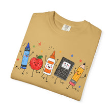 Funny Teacher Life Comfort Colors® T-Shirt | Crayon Apple Pencil Notebook Graphic Tee | Cute Teacher Gift Shirt