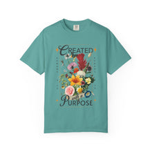 Created with a Purpose Floral Comfort Colors® T-Shirt | Christian Wildflower Graphic Tee