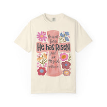 He Has Risen Floral Cross Comfort Colors® T-Shirt | Christian Graphic Tee