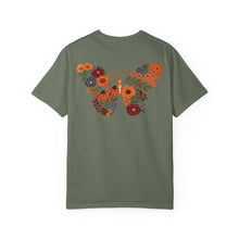 Floral Butterfly Comfort Colors Shirt | Vintage Fall Botanical Back Print Tee