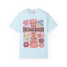 He Has Risen Floral Cross Comfort Colors® T-Shirt | Christian Graphic Tee
