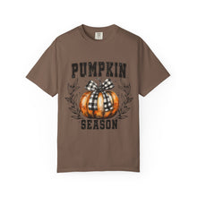 Pumpkin Season Graphic Tee | Buffalo Plaid Bow Comfort Colors Shirt | Vintage Fall Pumpkin Print