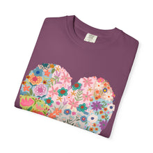 Floral Heart T-Shirt — Comfort Colors Boho Wildflower Graphic Tee