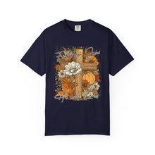Fall For Jesus Shirt | He Never Leaves Cross Comfort Colors Tee | Christian Faith Autumn Shirt