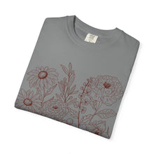 Retro Wildflower Floral T-shirt — 'Flower Tee' Vintage Outline Design