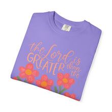 The Lord Is Greater Than the Giants You Face T-Shirt — Floral Christian Faith Tee
