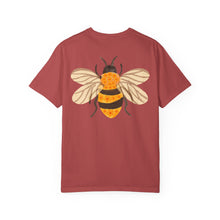 Floral Bee Shirt | Cute Bumblebee Back Design Comfort Colors Tee | Nature Lover Unisex T-Shirt