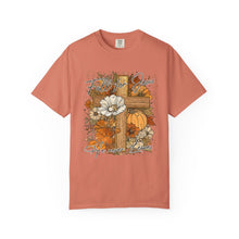Fall For Jesus Shirt | He Never Leaves Cross Comfort Colors Tee | Christian Faith Autumn Shirt