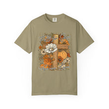 Fall For Jesus Shirt | He Never Leaves Cross Comfort Colors Tee | Christian Faith Autumn Shirt