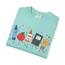 Funny Teacher Life Comfort Colors® T-Shirt | Crayon Apple Pencil Notebook Graphic Tee | Cute Teacher Gift Shirt
