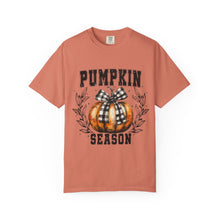 Pumpkin Season Graphic Tee | Buffalo Plaid Bow Comfort Colors Shirt | Vintage Fall Pumpkin Print