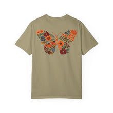 Floral Butterfly Comfort Colors Shirt | Vintage Fall Botanical Back Print Tee