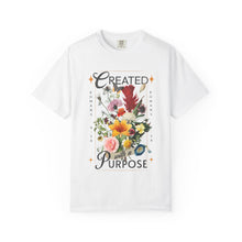 Created with a Purpose Floral Comfort Colors® T-Shirt | Christian Wildflower Graphic Tee