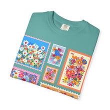 Set of 5 Floral Stamps T-Shirt — Botanical Flower Stamp Graphic Tee