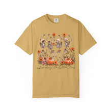Dancing Skeletons Fall Shirt | Halloween Pumpkin Sunflower Comfort Colors Tee | Retro Skeleton Autumn Shirt