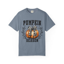 Pumpkin Season Graphic Tee | Buffalo Plaid Bow Comfort Colors Shirt | Vintage Fall Pumpkin Print