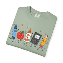 Funny Teacher Life Comfort Colors® T-Shirt | Crayon Apple Pencil Notebook Graphic Tee | Cute Teacher Gift Shirt