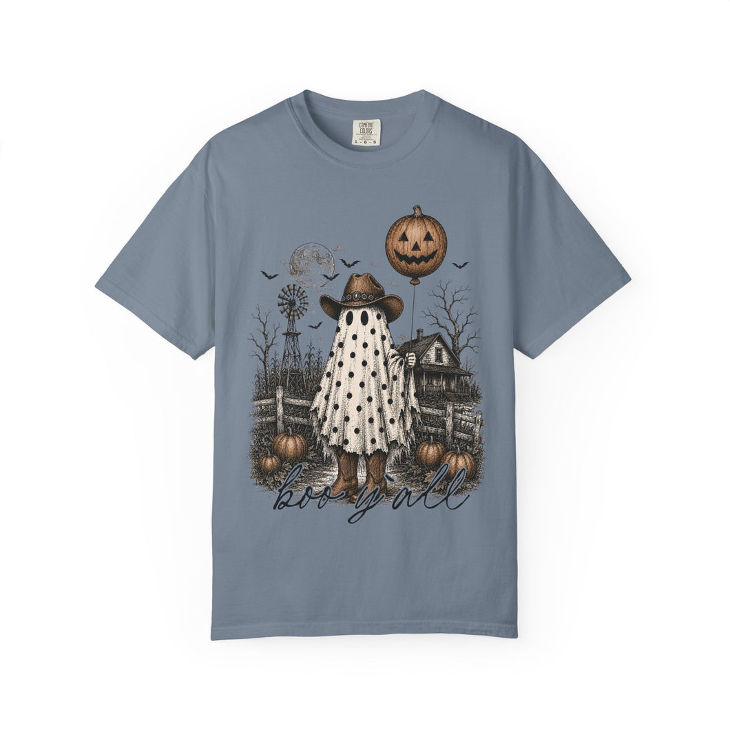 Boo Y’all Cowboy Ghost Shirt | Comfort Colors Unisex Halloween Tee
