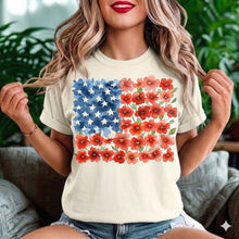 American Flag Floral T-Shirt — Flower USA Flag Tee