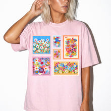 Set of 5 Floral Stamps T-Shirt — Botanical Flower Stamp Graphic Tee