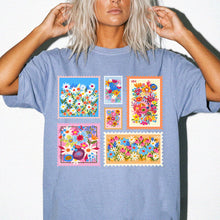 Set of 5 Floral Stamps T-Shirt — Botanical Flower Stamp Graphic Tee