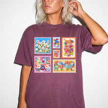 Set of 5 Floral Stamps T-Shirt — Botanical Flower Stamp Graphic Tee